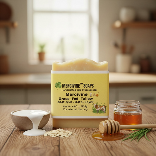 Bundle Sale: 5 Bars for $35 Grass- Fed Tallow Goat Milk Oats & Honey