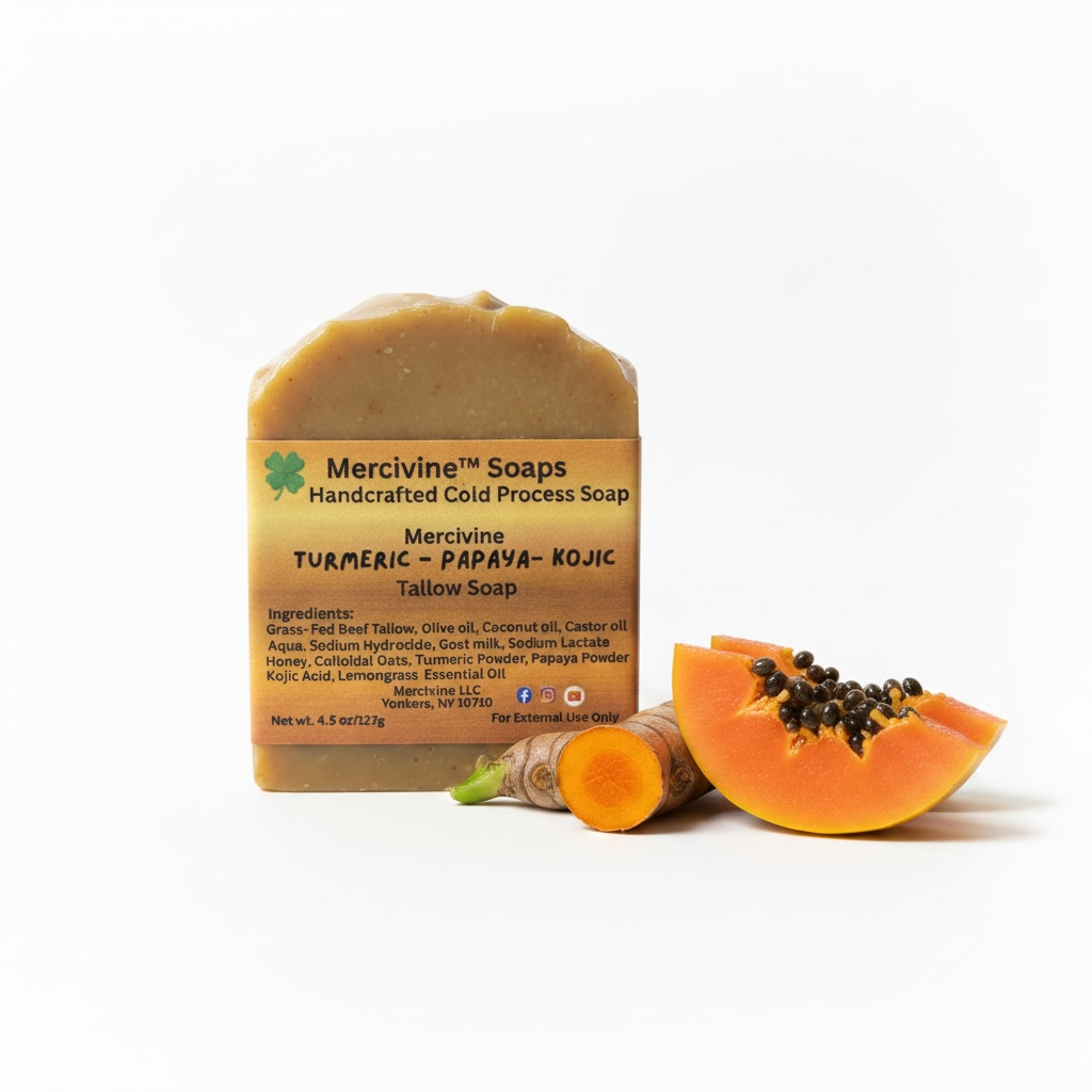 Tallow Turmeric. Papaya. Kojic Soap