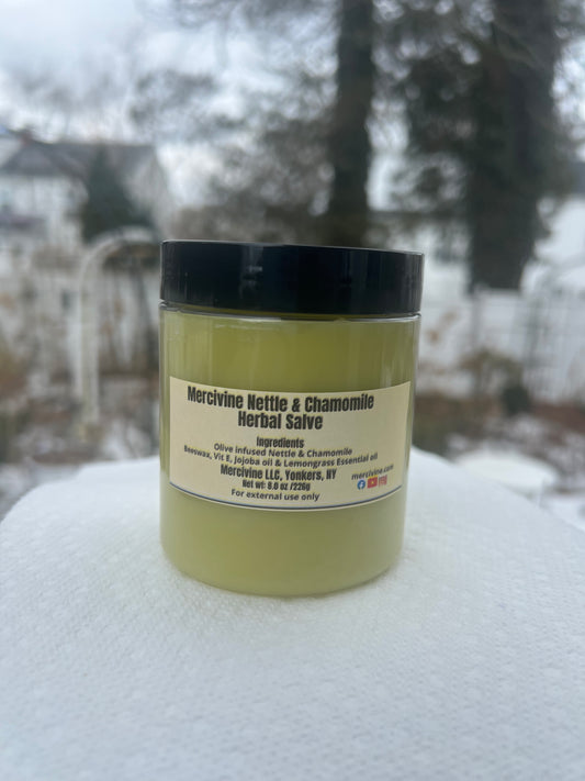 Mercivine Nettle Herbal Salve - 8 oz/ Botanical Skin Comfort Balm