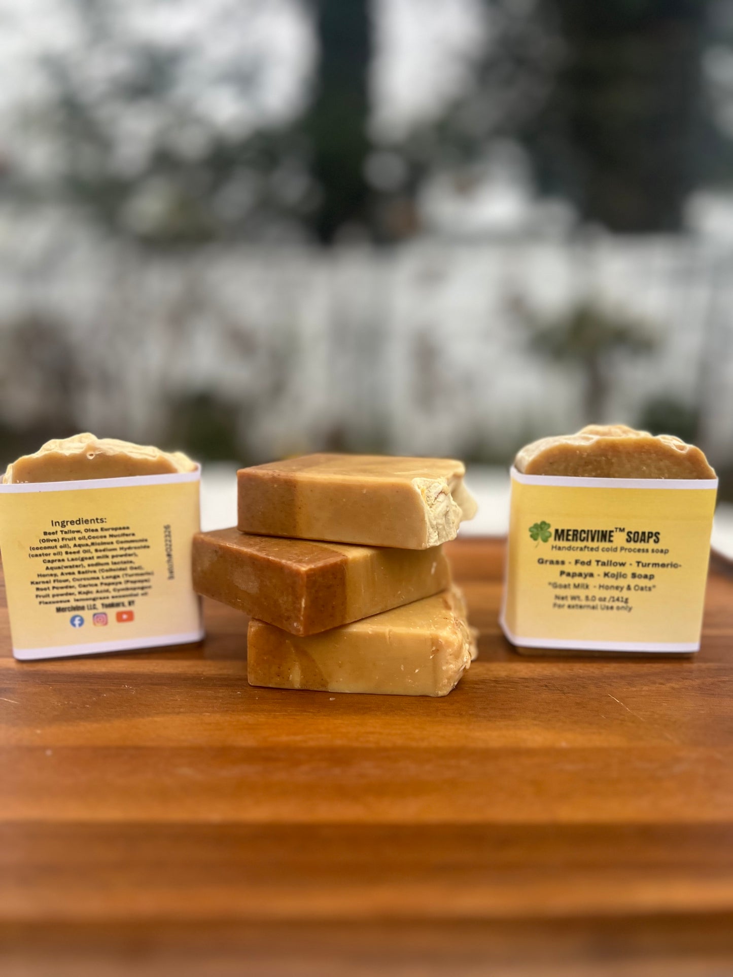 Mercivine Tallow. Turmeric. Papaya. Kojic Soap