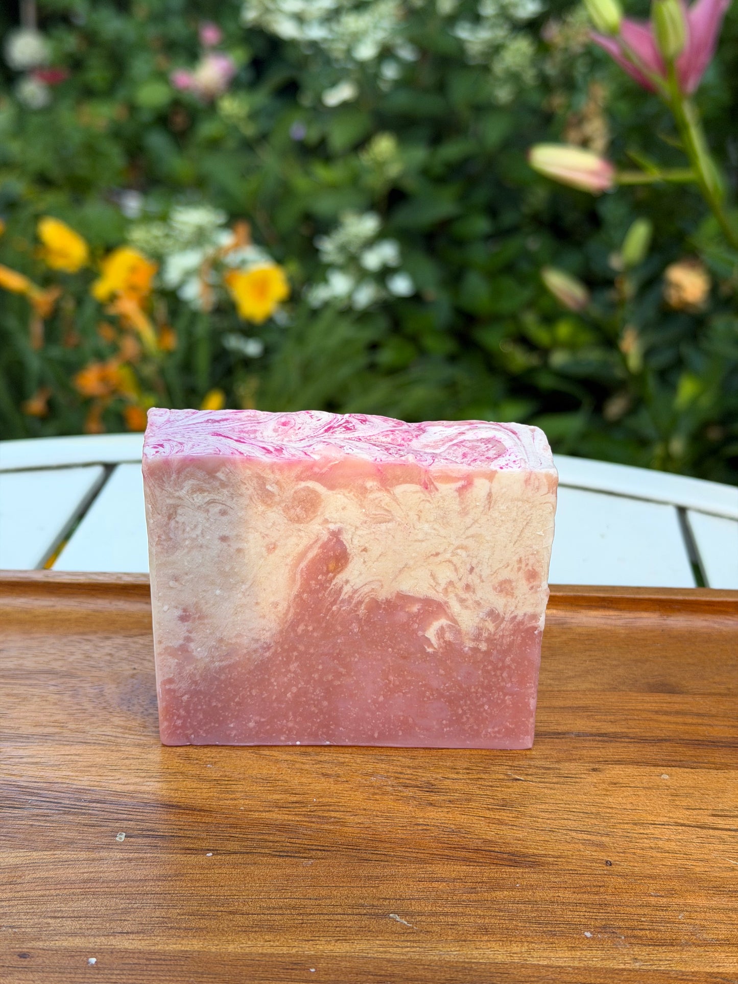 Pink Peony Tallow Soap/ Handmade Cold Process Soap