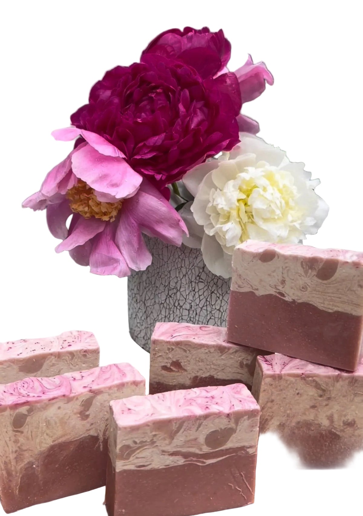 Pink Peony Tallow Soap With Goat Milk / Handmade Cold Process Soap