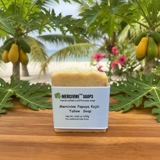 Mercivine Papaya Kojic Tallow Soap with Goat Milk