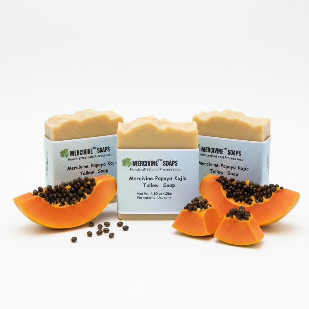 Mercivine Papaya Kojic Tallow Soap with Goat Milk