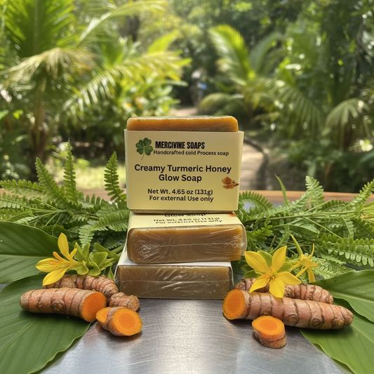Bundle Sale: 3 bars for $ 21 Creamy Turmeric & Honey Bar Soap - (last 3 bars)