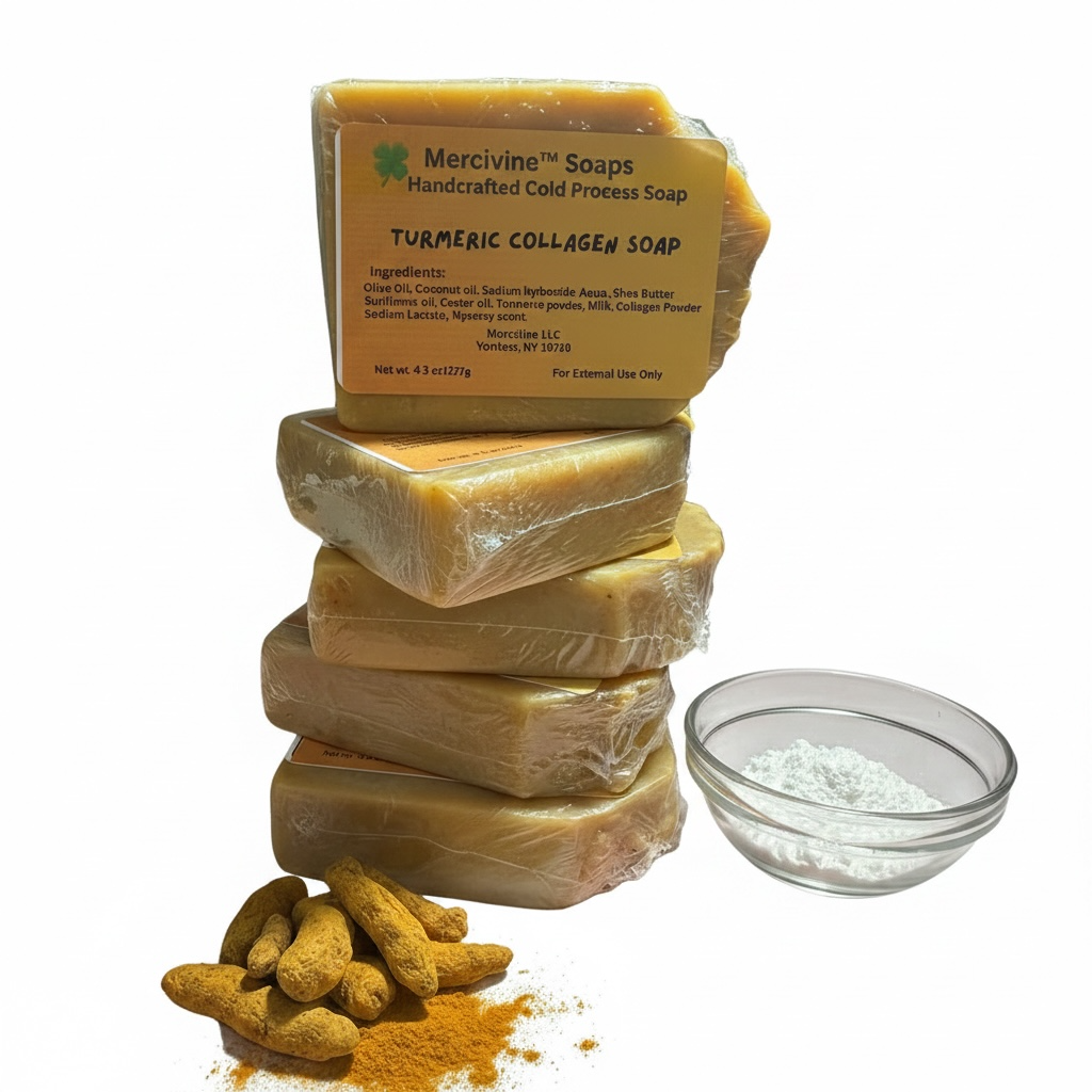 Bundle Sale: Turmeric Collagen Soap/ 5 Bars for $35